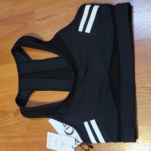 Women's Zyia Active Black Reflective Light n Tight Mesh Bra - Small